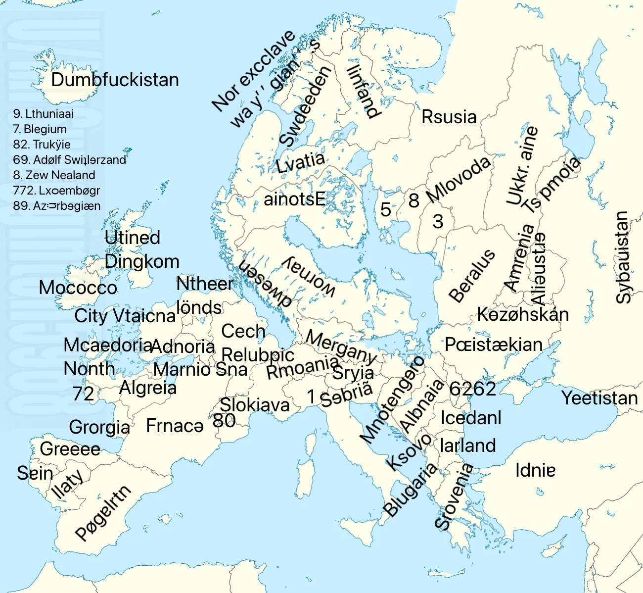 High Quality Map of eurWTF Blank Meme Template