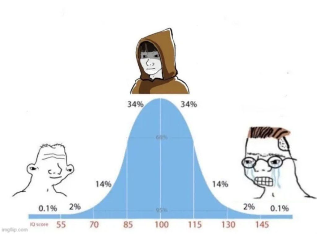 Bell Curve Mid IQ Blank Meme Template