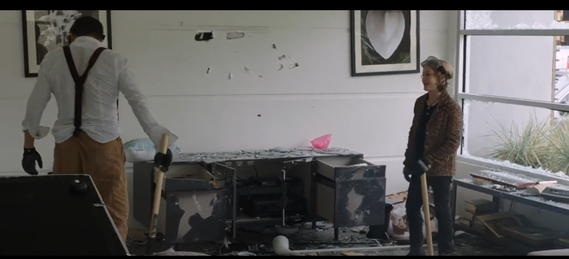 Demolition house scene Blank Meme Template
