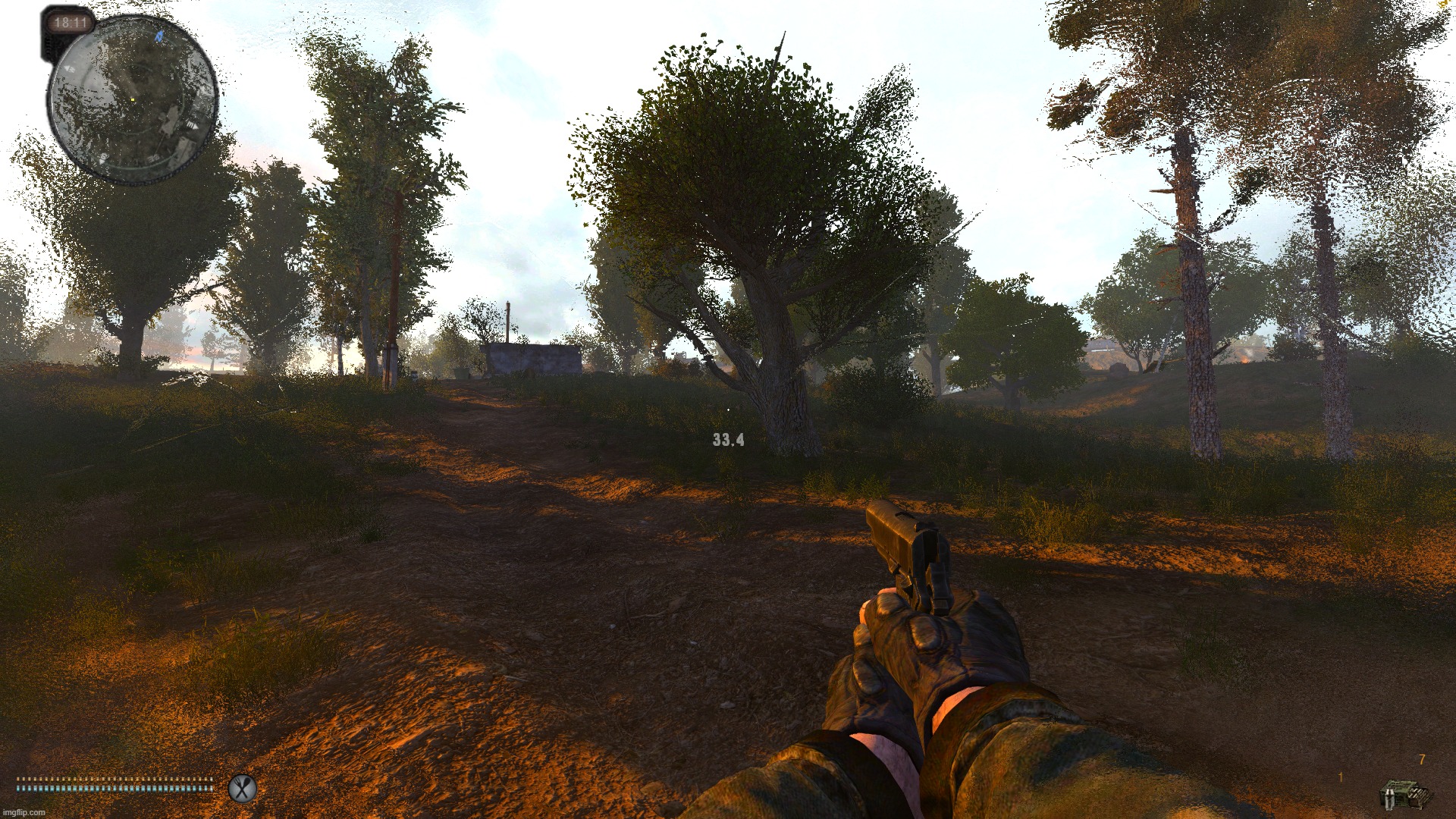 A morning in The Zone [game/mod: Vanila S.T.A.L.K.E.R Anomaly, gun being used is simply a 1911] | image tagged in stalker,mod,game,stalker anomaly,cheeki breeki | made w/ Imgflip meme maker