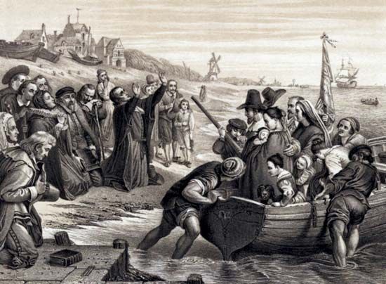 Pilgrims leaving Netherlands Blank Meme Template