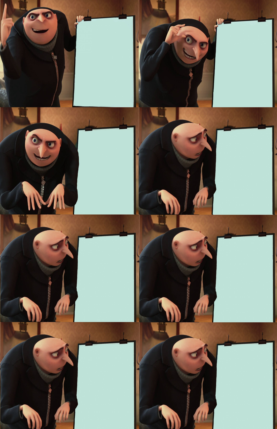 Gru Plan Mega fail template Blank Meme Template