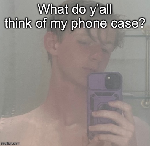 I thinks uhh purple | What do y’all think of my phone case? | image tagged in virian | made w/ Imgflip meme maker