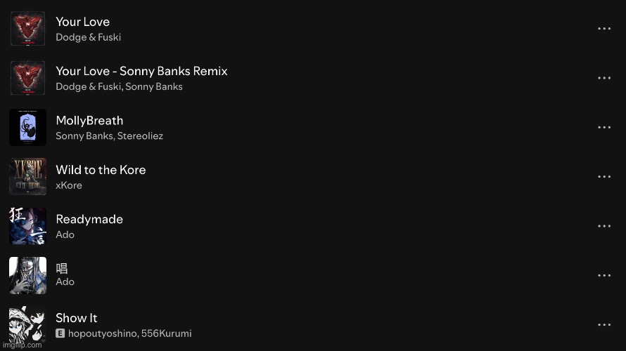 Literally my Spotify | image tagged in spotify | made w/ Imgflip meme maker