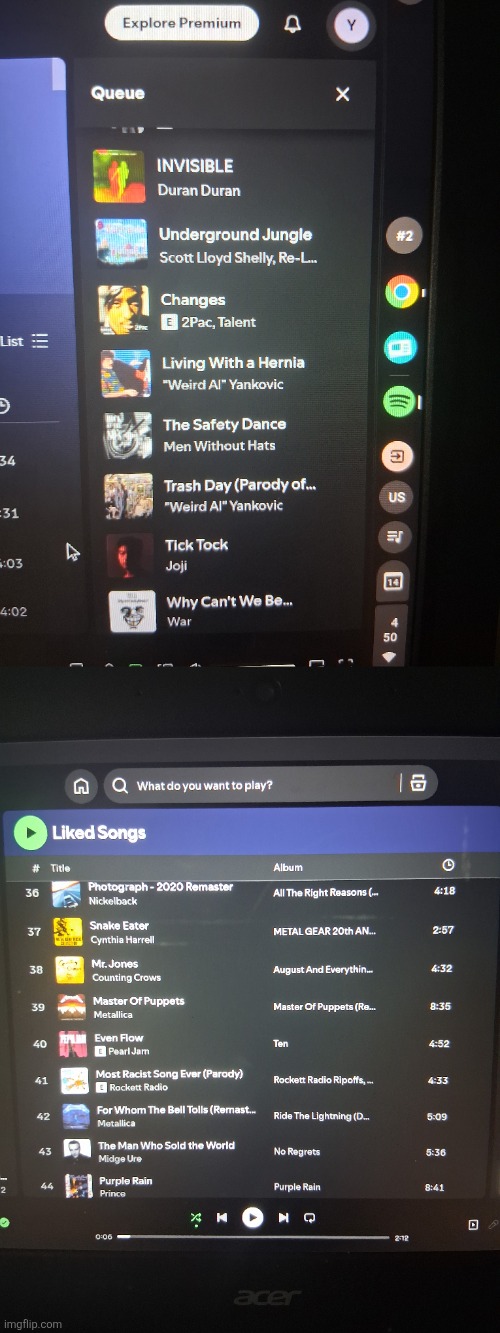 Look at how bipolar my liked songs are | made w/ Imgflip meme maker