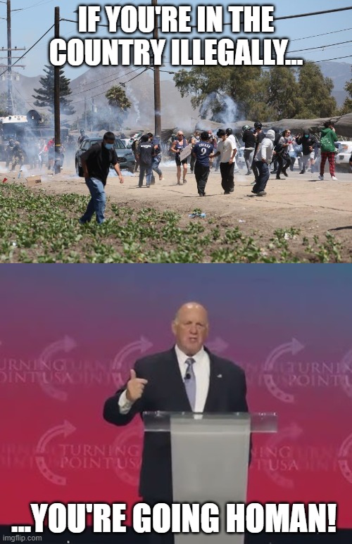 ICE ICE BABY! | IF YOU'RE IN THE COUNTRY ILLEGALLY... ...YOU'RE GOING HOMAN! | image tagged in illegal immigration | made w/ Imgflip meme maker