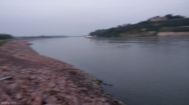 took this pic of the Missouri River seperating South Dakota from Nebraska. | made w/ Imgflip meme maker