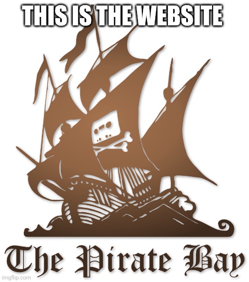 The Pirate Bay | THIS IS THE WEBSITE | image tagged in the pirate bay | made w/ Imgflip meme maker