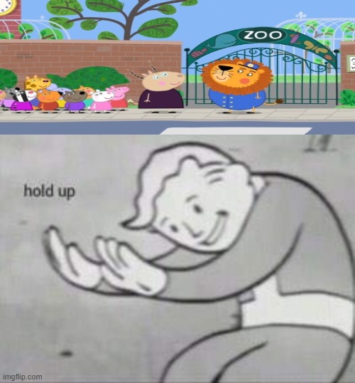 Fallout hold up with space on the top | image tagged in fallout hold up with space on the top | made w/ Imgflip meme maker