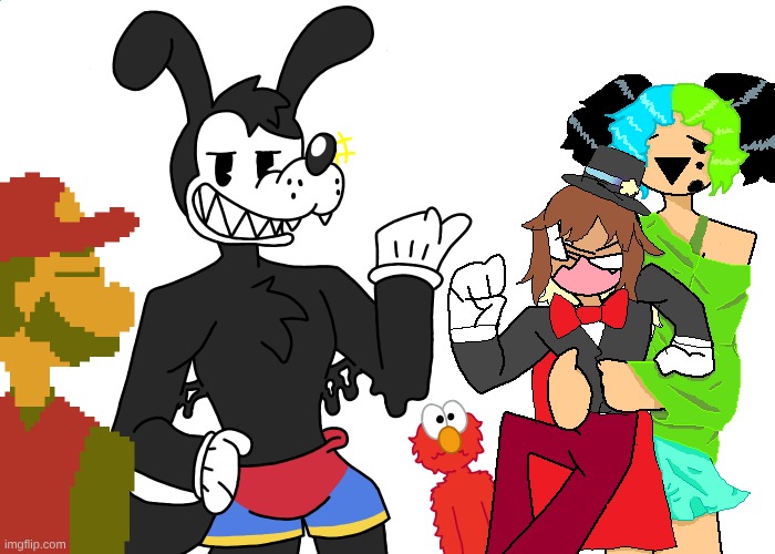 This Is A Collab Thing I Made For Fun Featuring My Digital Circus OC, Inkspalt. Along With Other Familiar Faces | image tagged in the amazing digital circus | made w/ Imgflip meme maker
