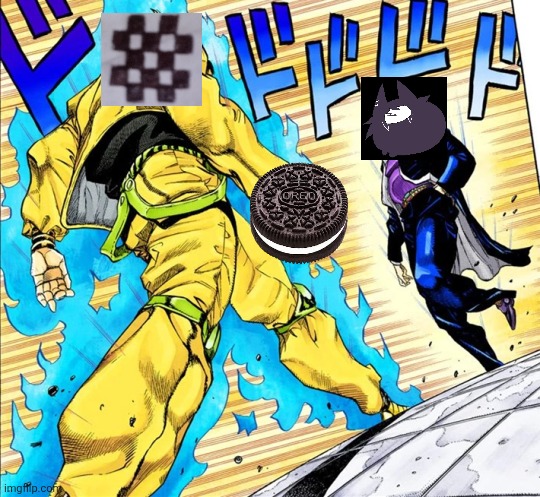 This is how i survive | image tagged in jojo's walk,fpe,oreos | made w/ Imgflip meme maker