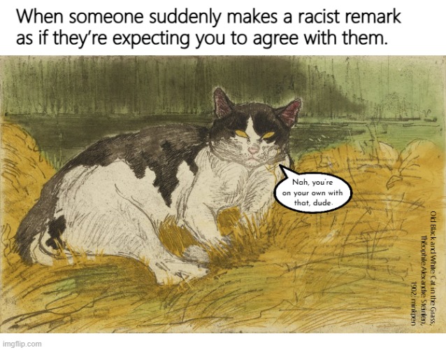 Yeh | image tagged in artmemes,art memes,cats,racist,racism | made w/ Imgflip meme maker