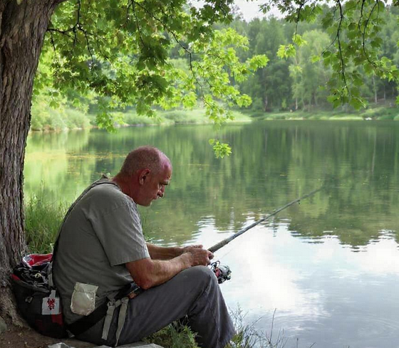 High Quality bored fisherman Blank Meme Template