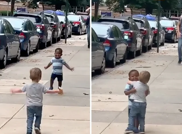 Kids hugging Blank Meme Template