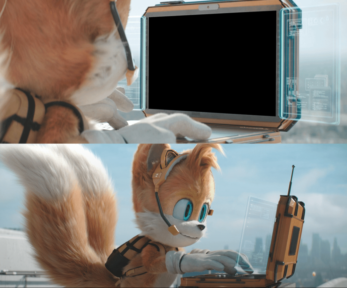 Tails’ computer Blank Meme Template