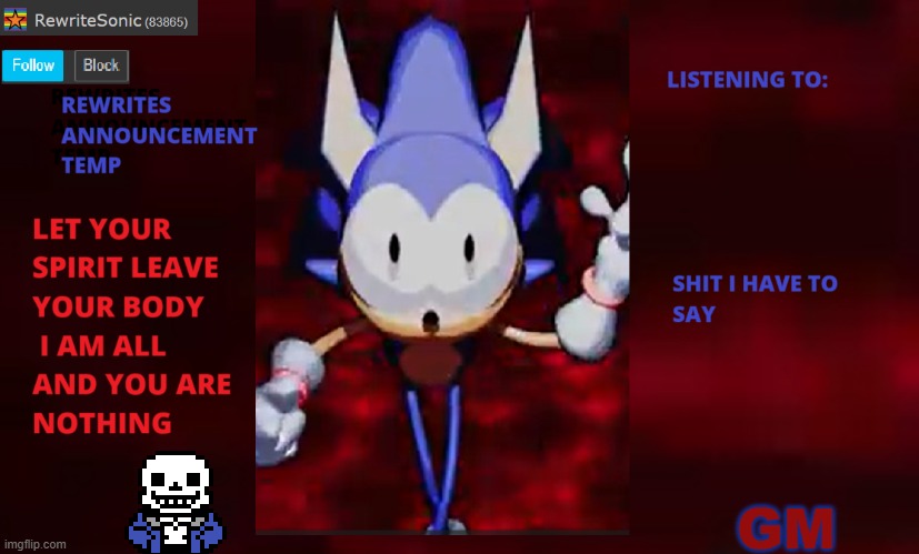 Rewrite annoucement temp | GM | image tagged in rewrite annoucement temp | made w/ Imgflip meme maker