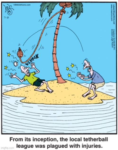 Rubes | image tagged in comics,rubes,island,tetherball | made w/ Imgflip meme maker