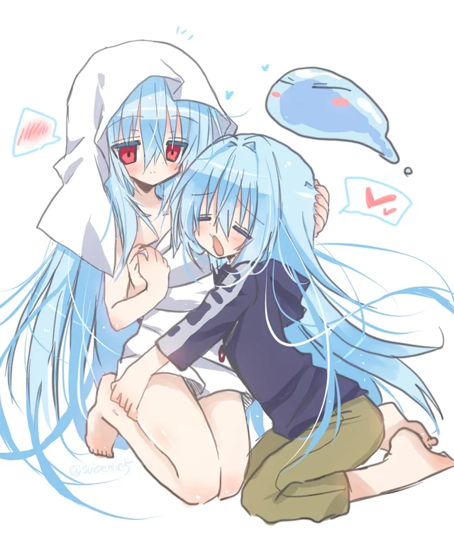 cuddle buddies (Rimuru & Raphael)~♡♡ Blank Meme Template