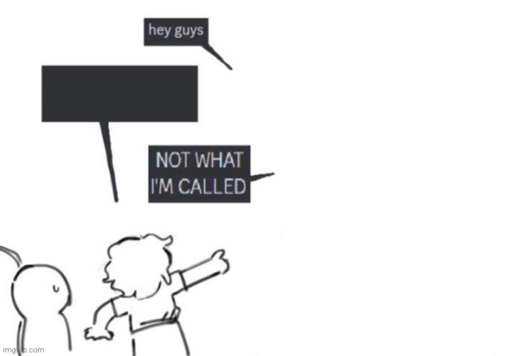 High Quality NOT WHAT I'M CALLED (With positioned text) Blank Meme Template