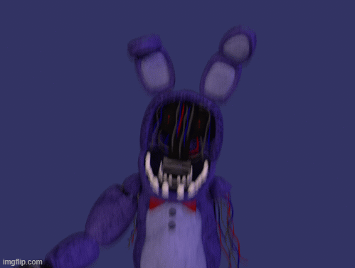Withered Bonnie with His Really Strong Quite Intimidating Jumpscare. | image tagged in gifs,fnaf,wb,bonnie | made w/ Imgflip images-to-gif maker