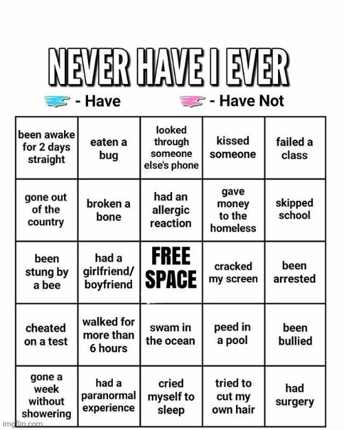Never have I ever Blank Meme Template