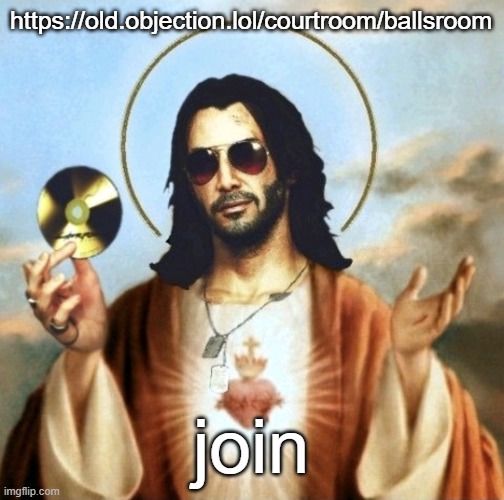 Jesus Silverhand | https://old.objection.lol/courtroom/ballsroom; join | image tagged in jesus silverhand | made w/ Imgflip meme maker