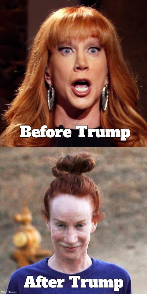 Before Trump After Trump | image tagged in kathy griffin | made w/ Imgflip meme maker