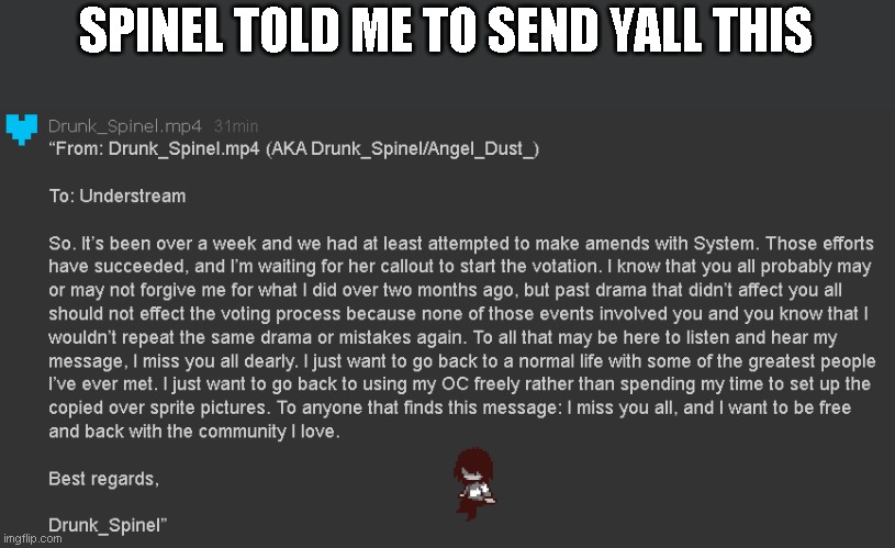 SPINEL TOLD ME TO SEND YALL THIS | made w/ Imgflip meme maker