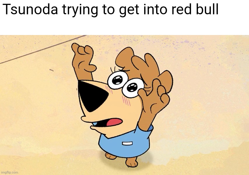 Old meme | Tsunoda trying to get into red bull | image tagged in formula 1,red bull,racing,bulls,drivers | made w/ Imgflip meme maker