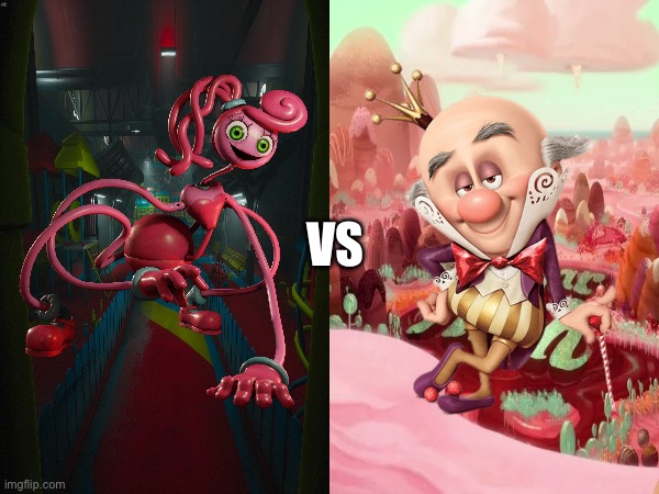 Mommy Long Legs vs. King Candy/Turbo | VS | image tagged in king candy,turbo,wreck it ralph,mommy long legs,crossover,poppy playtime | made w/ Imgflip meme maker