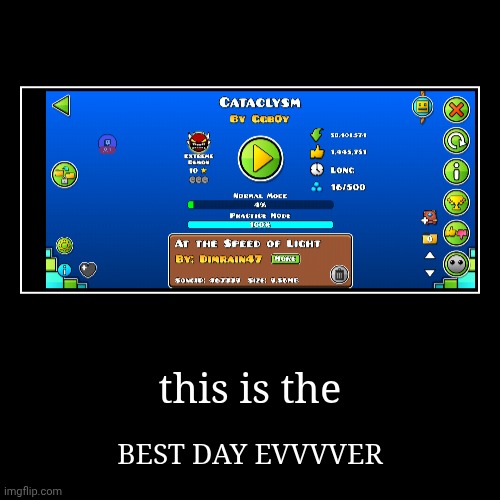 this is the | BEST DAY EVVVVER | image tagged in funny,demotivationals | made w/ Imgflip demotivational maker