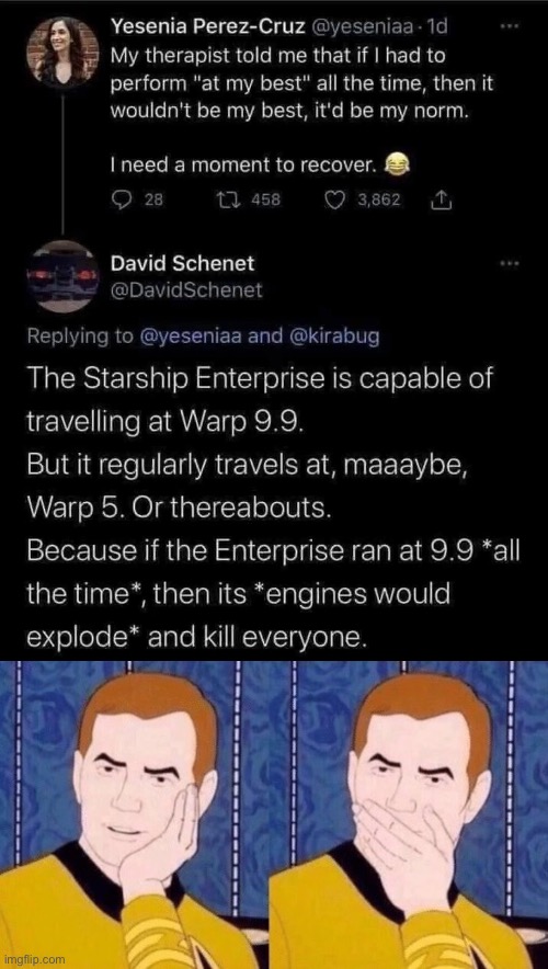 Star Trek wisdom | image tagged in sarcastically surprised kirk,star trek,wisdom,enterprise | made w/ Imgflip meme maker