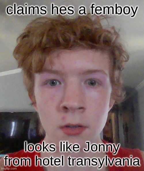 street rat ptsd | claims hes a femboy; looks like Jonny from hotel transylvania | image tagged in street rat ptsd | made w/ Imgflip meme maker