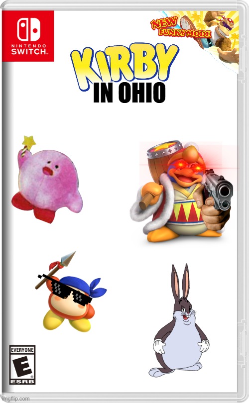 New kirby game just dropped | IN OHIO | image tagged in nintendo switch,kirby,ohio,new funky mode | made w/ Imgflip meme maker