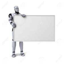 Robot holding sign Blank Meme Template