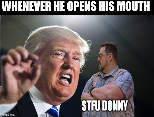 donald trump | WHENEVER HE OPENS HIS MOUTH | image tagged in donald trump,the big lebowski,donald trump here's donny,stfu | made w/ Imgflip meme maker