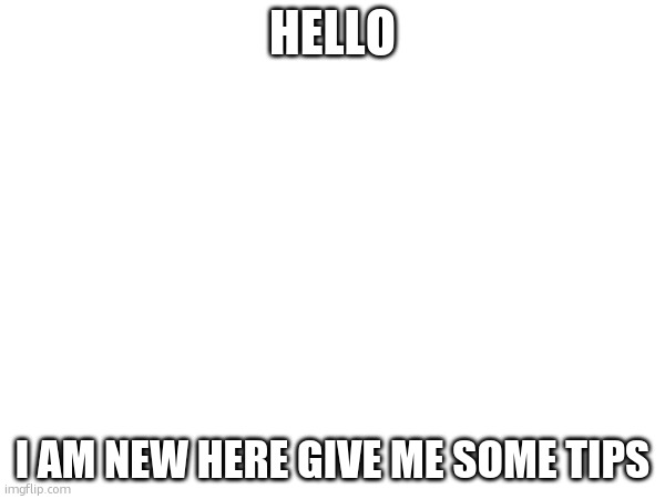HELLO; I AM NEW HERE GIVE ME SOME TIPS | made w/ Imgflip meme maker