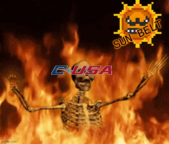 Sun Belt Conference meme | SUN BELT | image tagged in college football,football,sports,sun,skeleton,ncaa | made w/ Imgflip meme maker