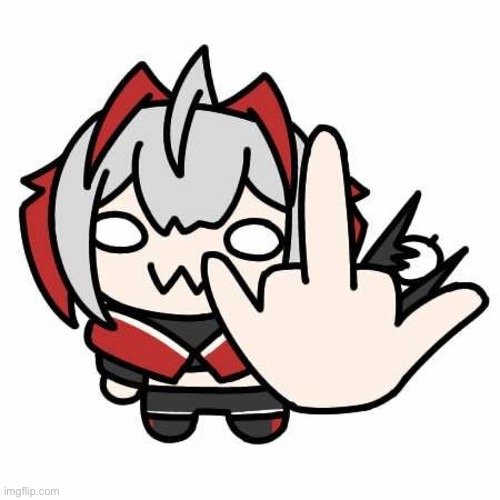 image tagged in arknight,arknights,w,middle finger,wisadel | made w/ Imgflip meme maker