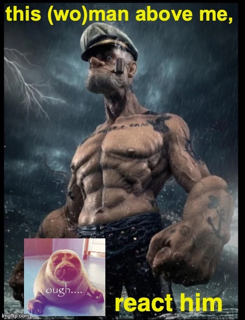 Please use this temp everyone I gave it the right fonts and everything =DDD | image tagged in this man blank react him | made w/ Imgflip meme maker