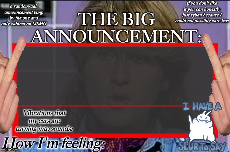 High Quality Shadow's new and lame-ass announcement temp Blank Meme Template