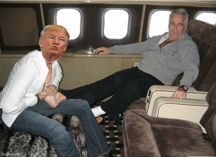 Trump and Epstein | image tagged in jeffrey epstein,donald trump,foot fetish | made w/ Imgflip meme maker