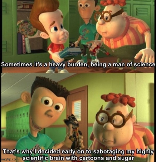 Cartoons and Sugar | image tagged in 2000s,tv shows,jimmy neutron,climbing,lattice climbing,humor | made w/ Imgflip meme maker