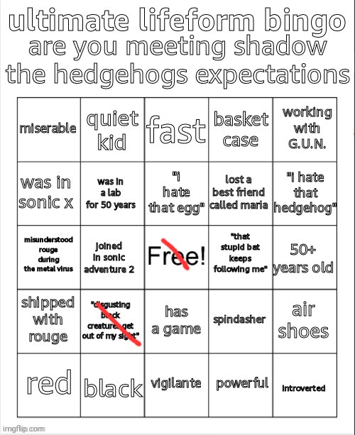 ultimate lifeform bingo by getawax | image tagged in ultimate lifeform bingo by getawax | made w/ Imgflip meme maker