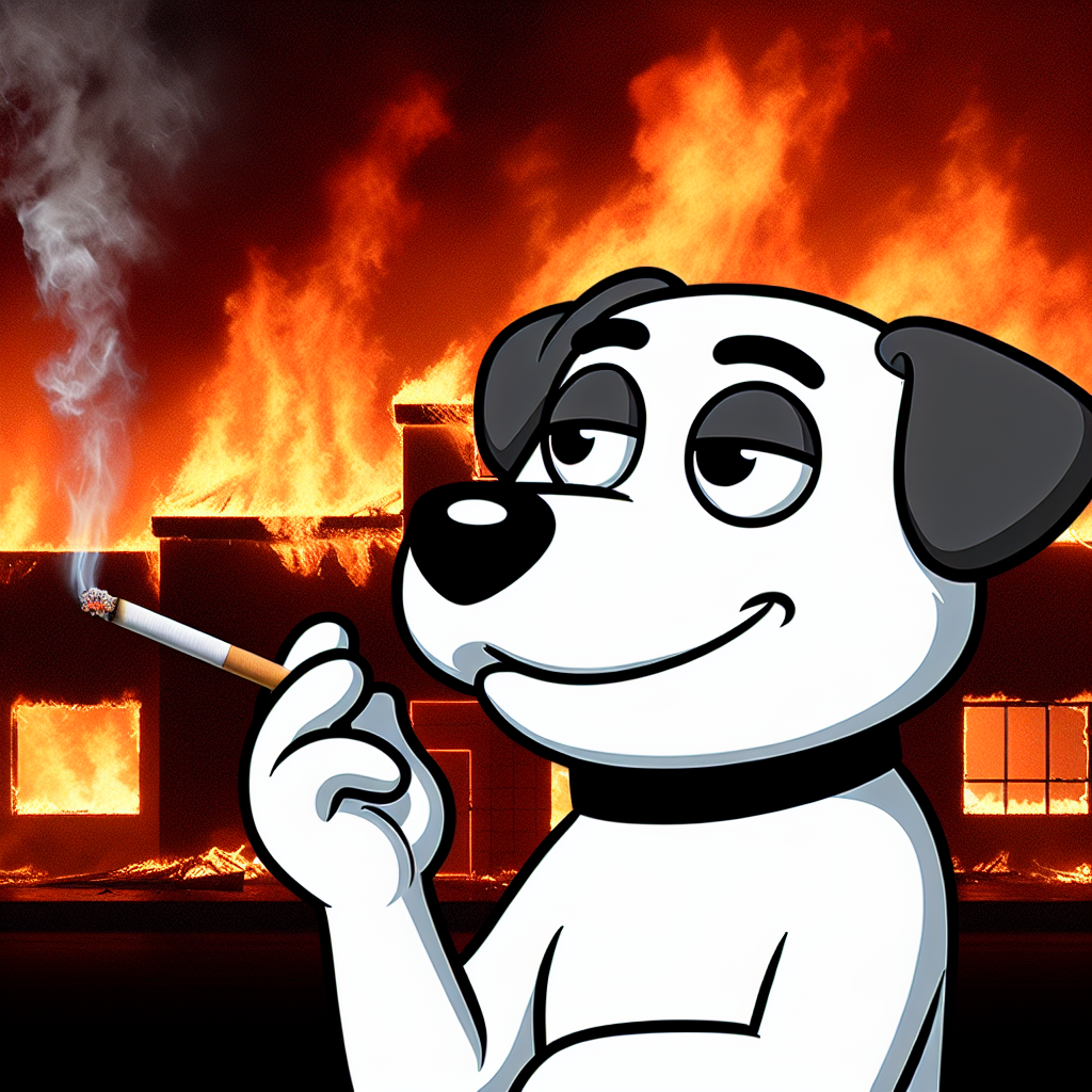 cool dog smoke Blank Meme Template