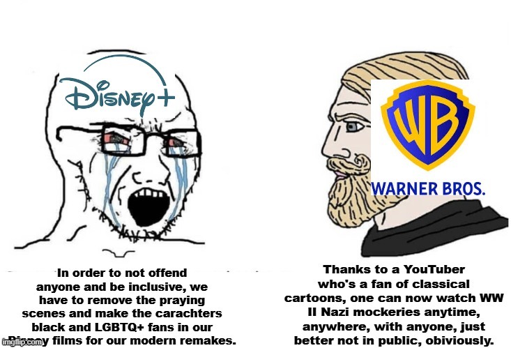 WB Entertainment doesn't care that much about the overly sentitive censorship of the modern world. | image tagged in censorship,disney,inclusive,looney tunes,warner brothers | made w/ Imgflip meme maker