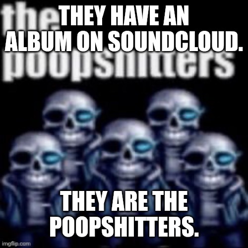 The Poopshitters | THEY HAVE AN ALBUM ON SOUNDCLOUD. THEY ARE THE POOPSHITTERS. | image tagged in the poopshitters | made w/ Imgflip meme maker