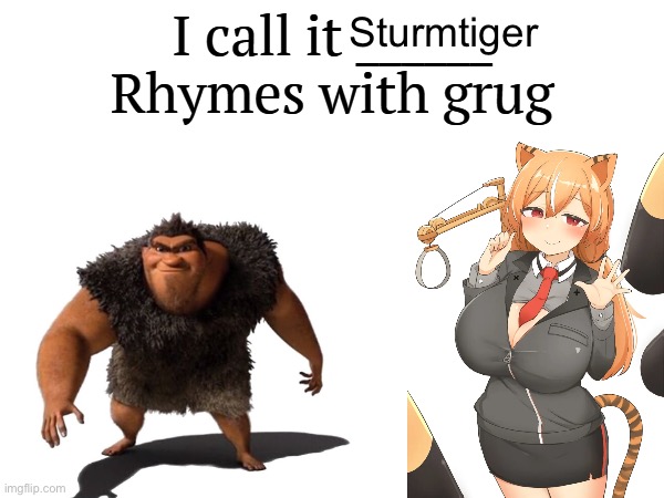 I call it Sturmtiger, rhymes with Grug. | Sturmtiger | image tagged in i call it _____,daebom | made w/ Imgflip meme maker