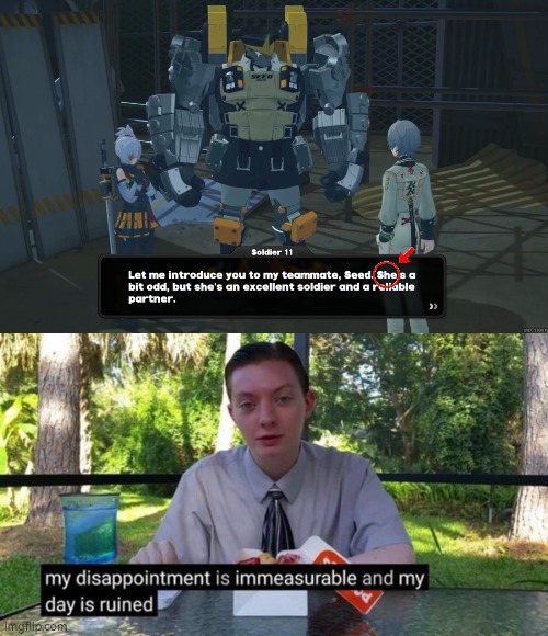 Sorry to all Zenless Zone Zero fans, but apparently that chad robot (Seed) turns out to be a girl. Just like Firefly (from HSR). | image tagged in my dissapointment is immeasureable and my day is ruined,zenless zone zero | made w/ Imgflip meme maker