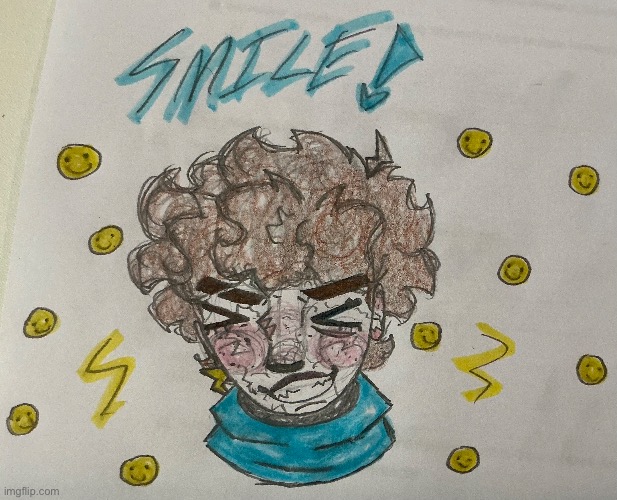 jay wants you all to smile!! (silly sketch I did instead of doing school) | made w/ Imgflip meme maker
